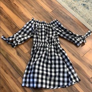 Off the shoulder gingham dress